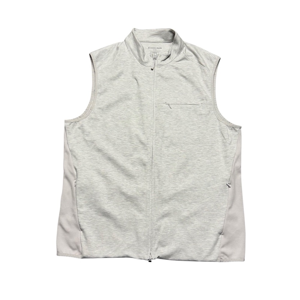 Mizzen+Main ProFlex Performance Full Zip Vest Men's Heather Gray Golf Preppy XXL